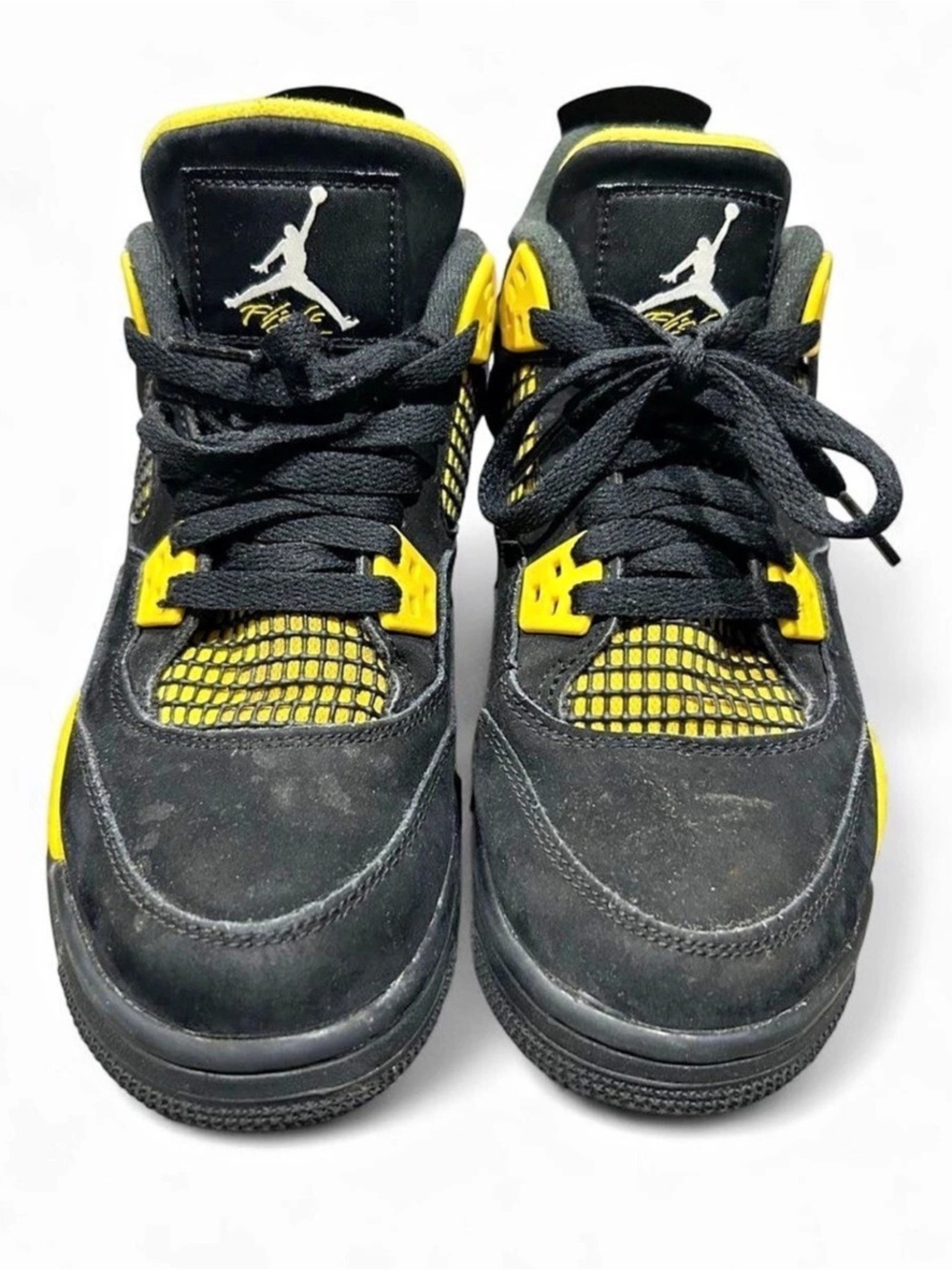 Air Jordan 4 Retro Thunder 2023 GS Black Tour Yellow Size 6.5Y / Women's 8